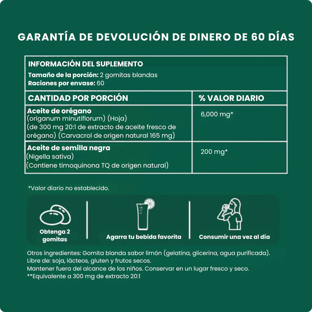 Gomitas blandas de aceite de orégano